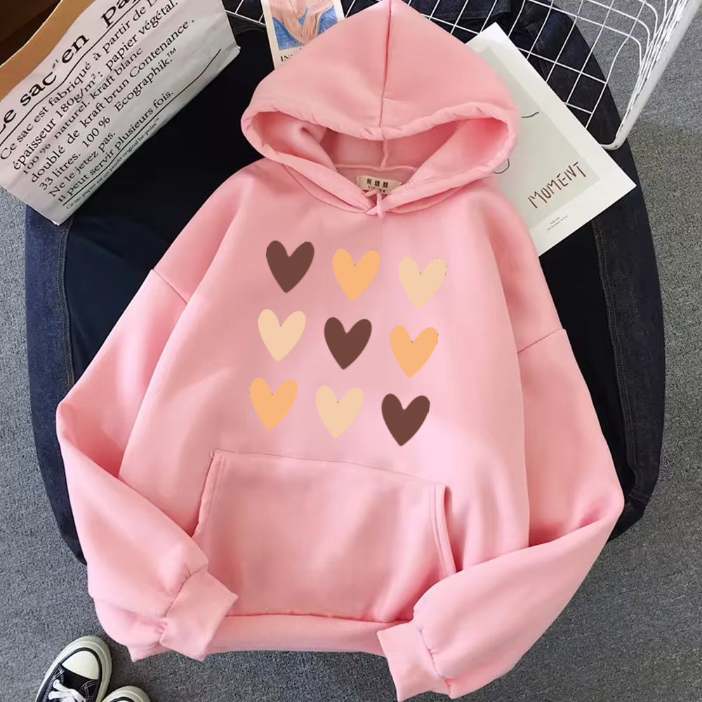 Hoodie multi hearts