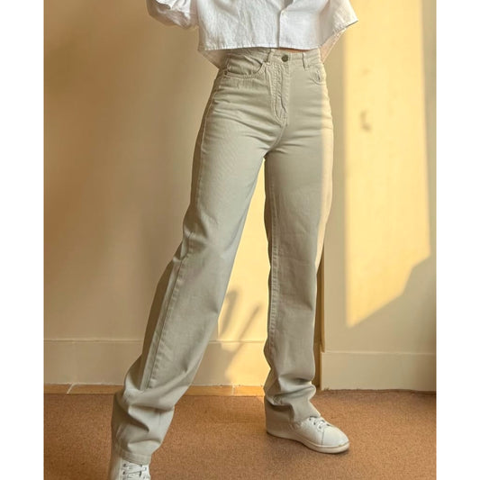 Beige Wide leg jeans