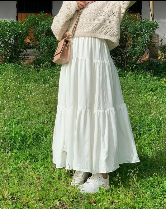 White Three-Tier Skirt