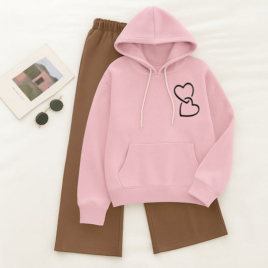 Twin heart pink Brown Flapper Tracksuit