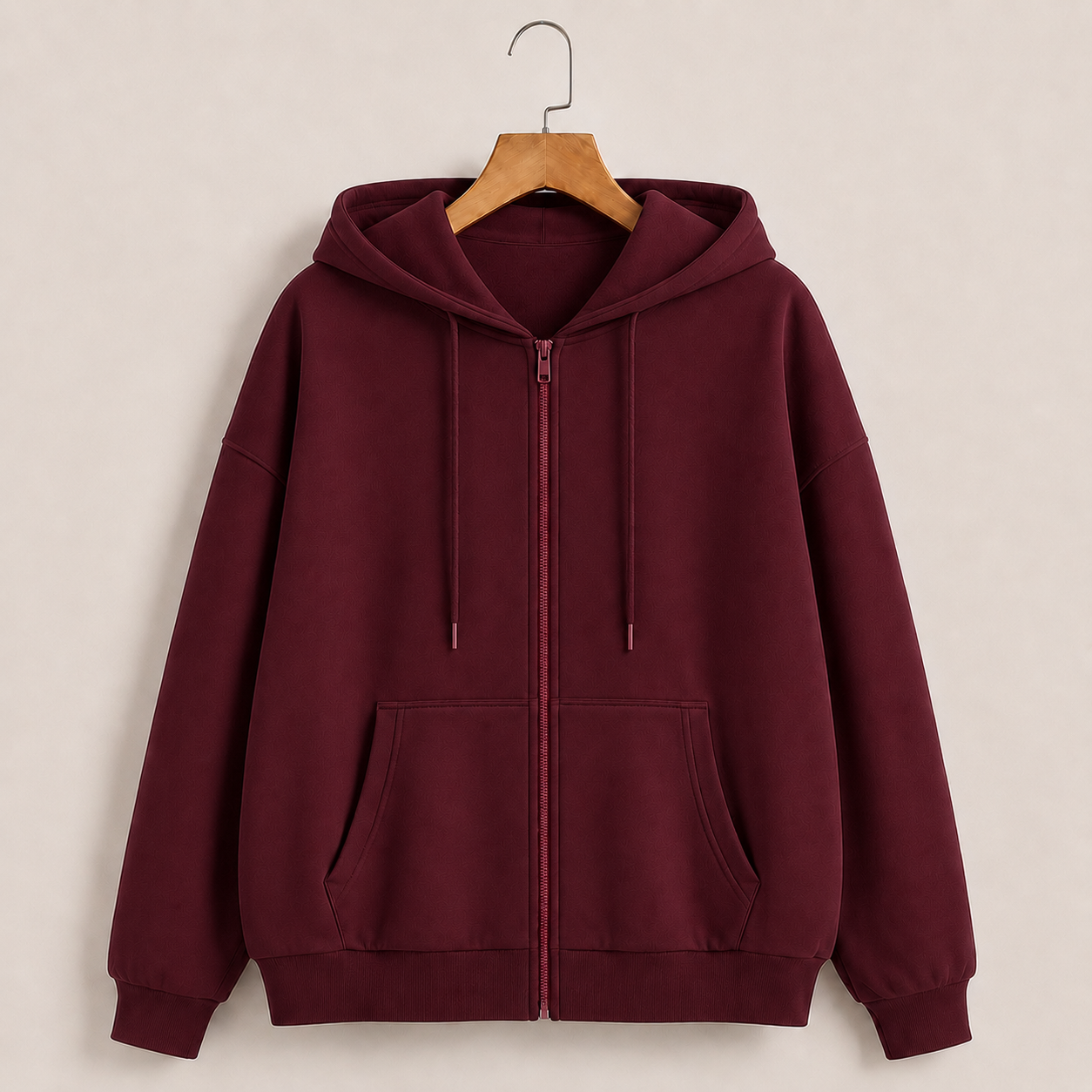 Maroon Zipper Hoodie
