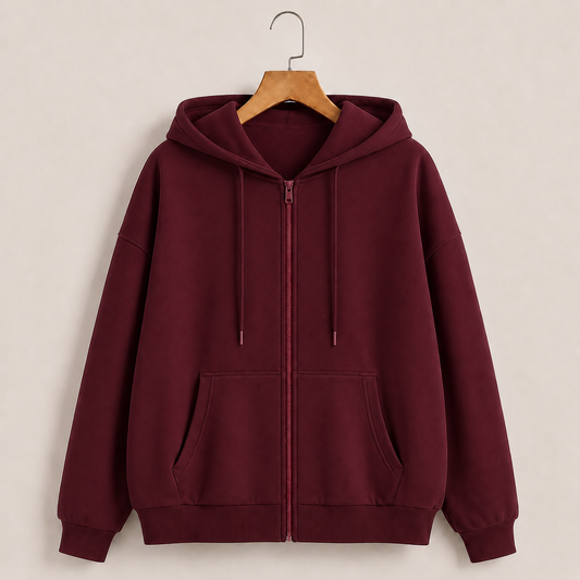 Maroon Zipper Hoodie