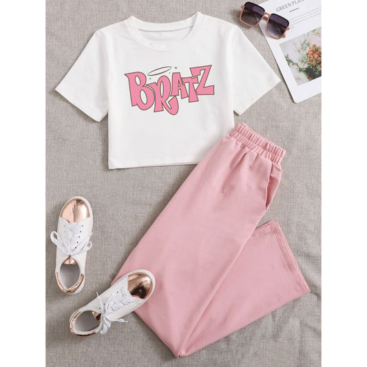 Bratz Crop Top with Pink Flapper Track suit