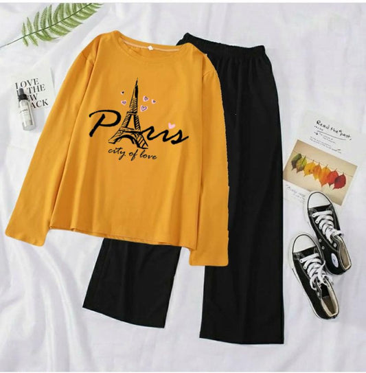 Paris Yellow Full Black Flapper Summer Tracksuit