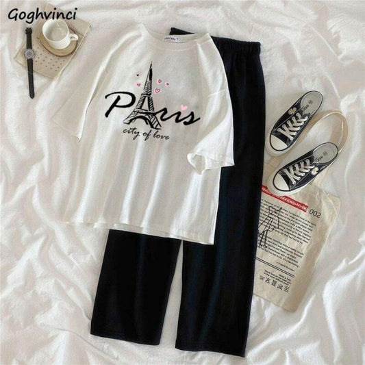 Paris White Black Summer Flapper Tracksuit