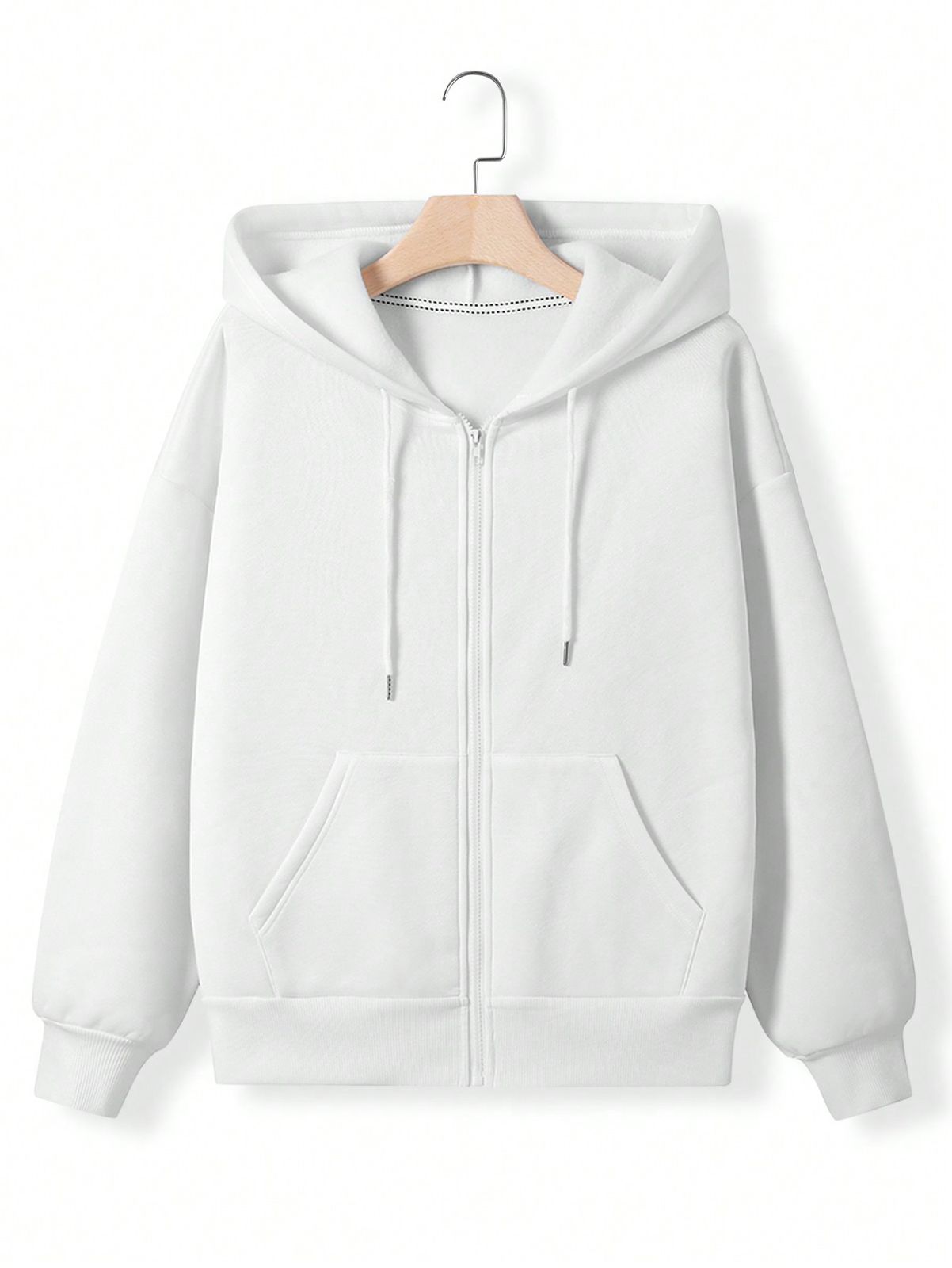 Zip-Up Hoodie White