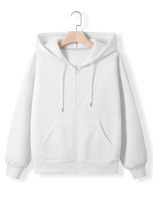 Zip-Up Hoodie White