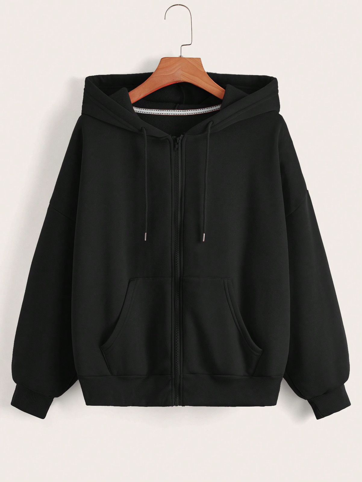 Zip-Up Hoodie Black