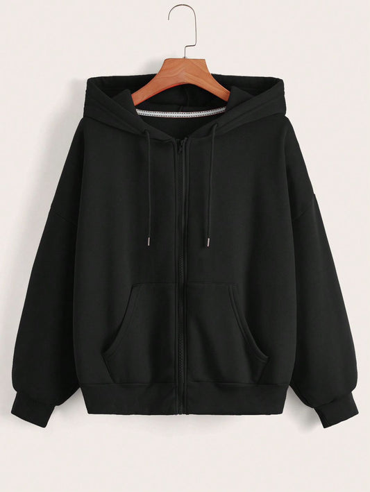 Zip-Up Hoodie Black