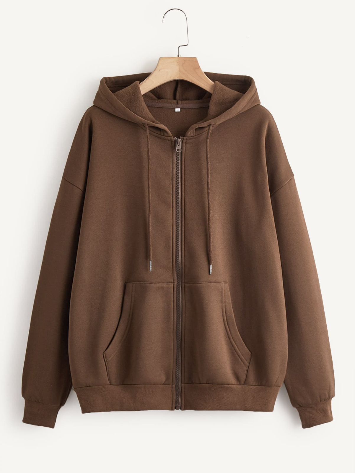 Zip-Up Hoodie Coffee brown