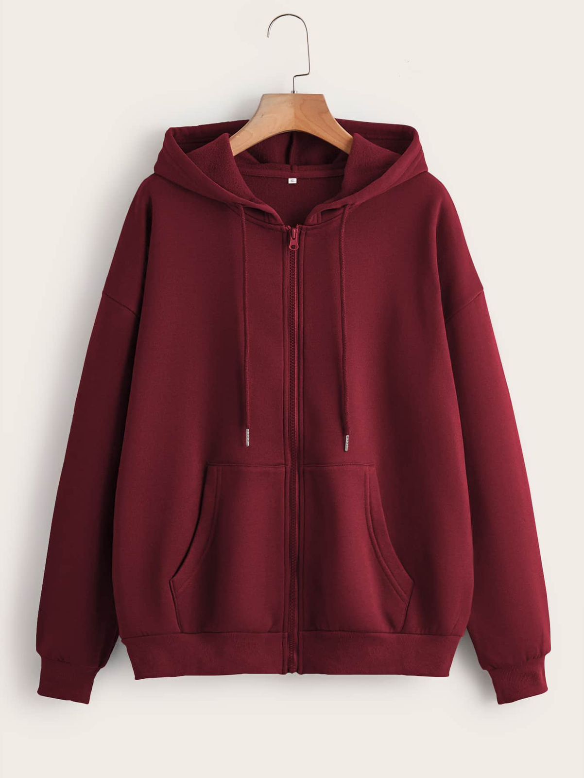 Zip-Up Hoodie Maroon