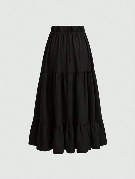 Black Three-Tier Skirt