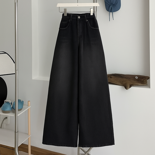 Black wide leg jeans