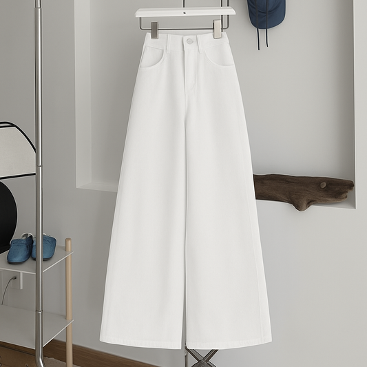 White wide leg jeans